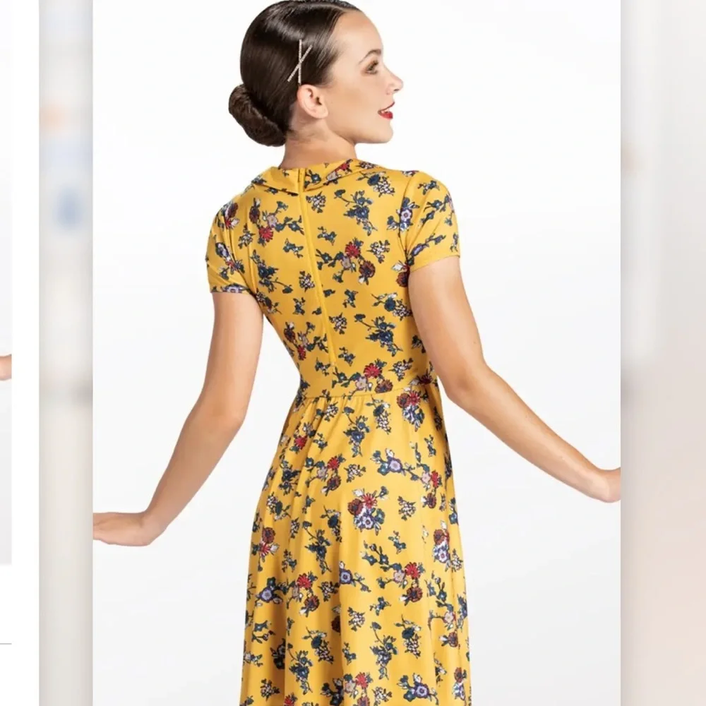 Weissman Showtime Under The Boardwalk 13036 Dance Costume floral print dress - Picture 6 of 8